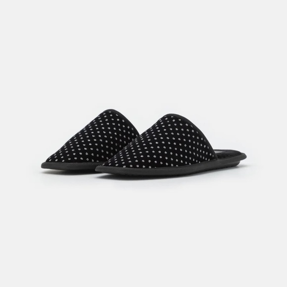 NEW  kate spade new york dove velvet slipper slip on shoes in Black Glitter NIB - Picture 3 of 7